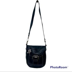B Makowsky Black soft and smooth leather crossbody